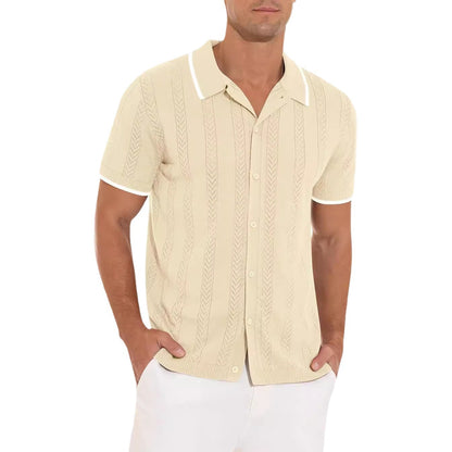 Chemise polo à manches courtes pour hommes avec design texturé Chic und Stil