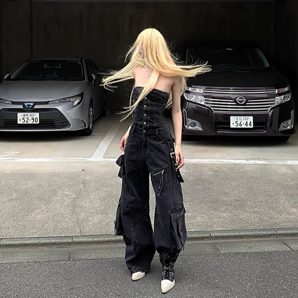 Cargo pants for women with a wide cut and five pockets Chic und Stil