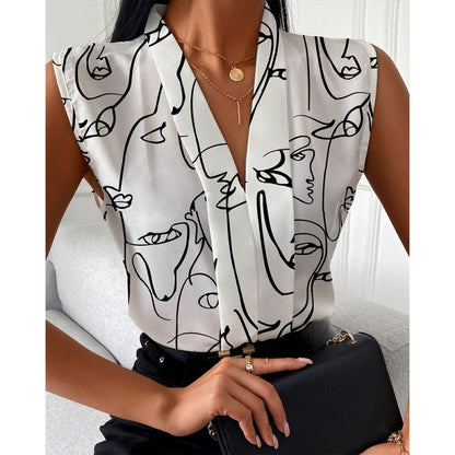 Dames Élégante Blouse Sans Manches Chic und Stil