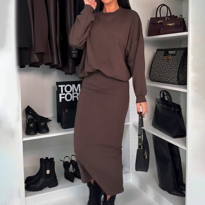 Dames Élégante et confortable combinaison robe en tricot Chic und Stil