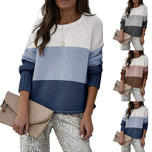 Pull-over en tricot à la mode pour femmes avec un design moderne en blocs de couleurs Chic und Stil