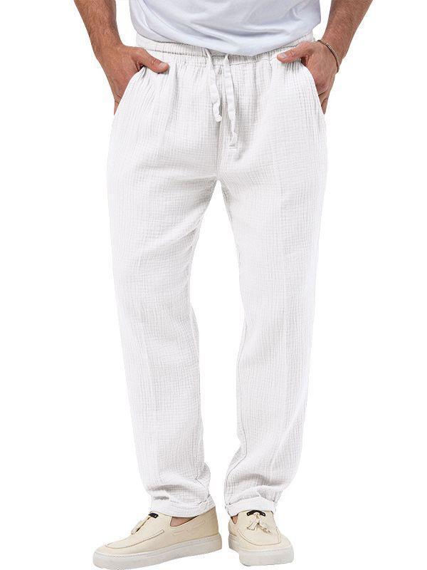 Casual linen pants for men with elastic waistband and practical side pockets Chic and Style
