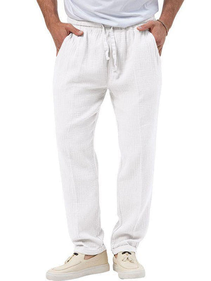 Casual linen pants for men with elastic waistband and practical side pockets Chic and Style