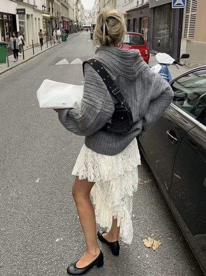 Femme pull à col roulé élégant et confortable Chic und Stil