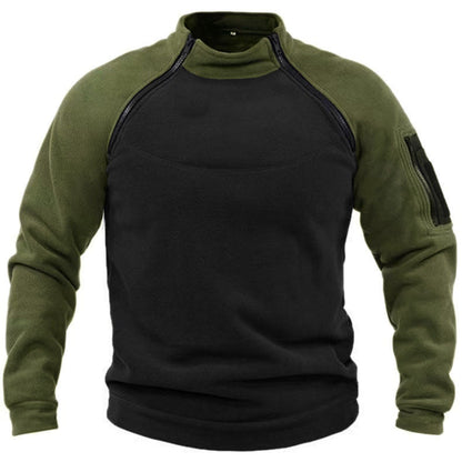 Pull-over en fleece pour hommes avec col haut et poches fonctionnelles Chic und Stil