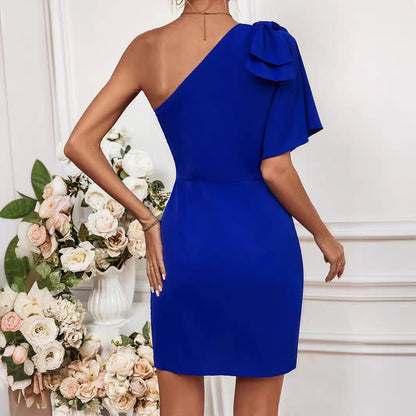 Robe off-shoulder unilatérale pour femmes avec détail en volants Chic und Stil