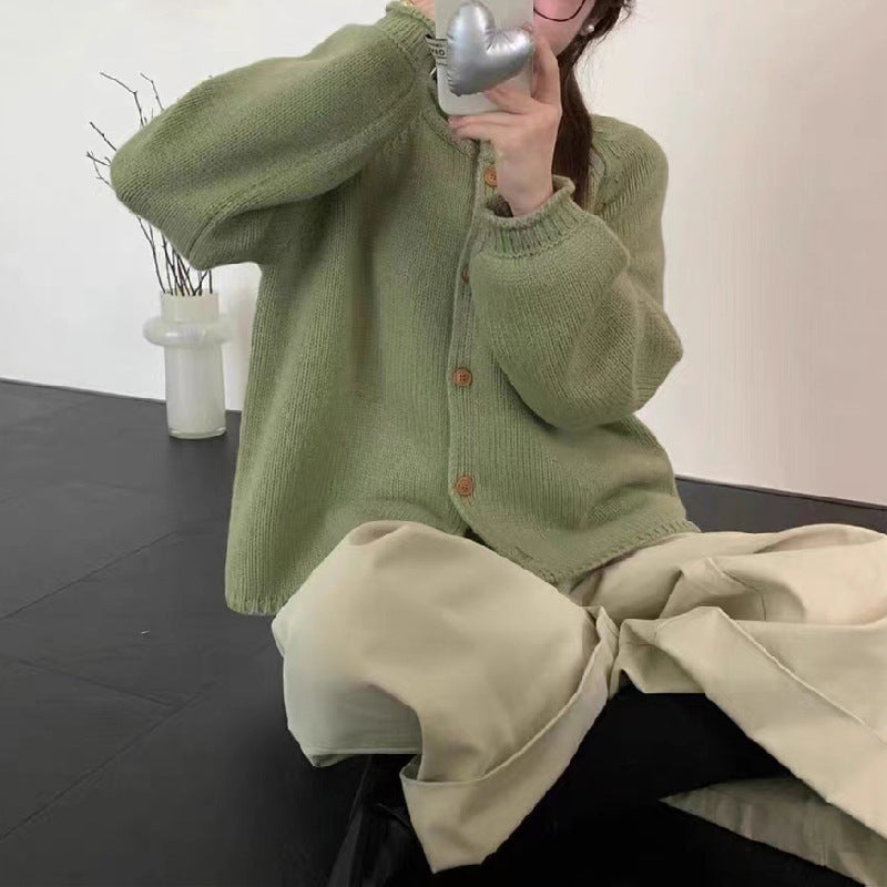 Dames cardigan en tricot confortable avec fermeture à boutons et style décontracté Chic und Stil