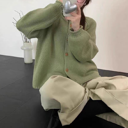 Dames cardigan en tricot confortable avec fermeture à boutons et style décontracté Chic und Stil