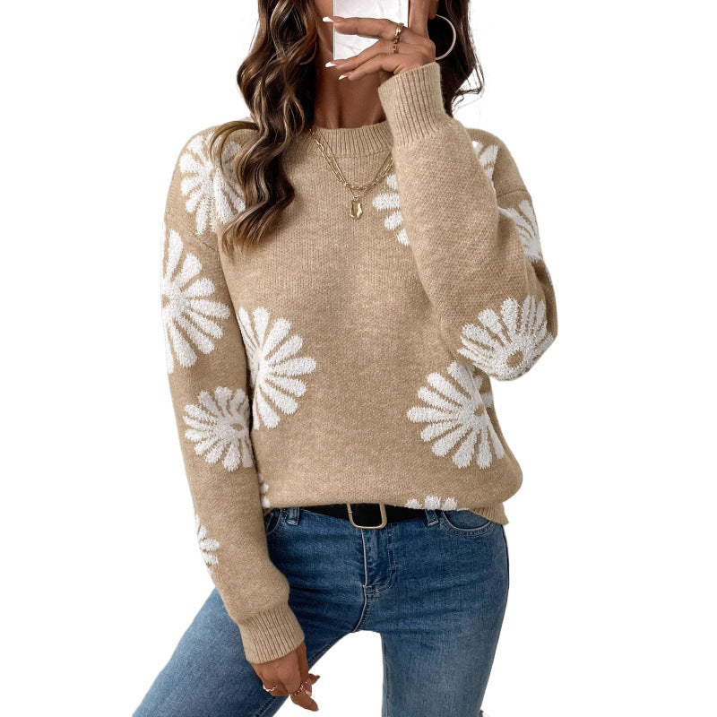 Pull en maille pour femmes avec un design floral Chic und Stil