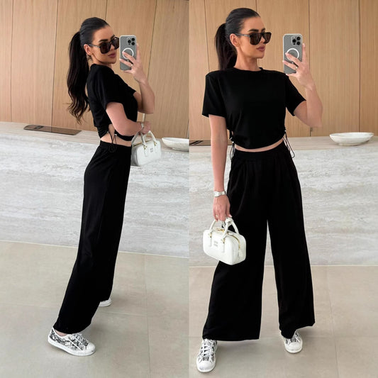 Chic and Style high-waisted lounge pants set for women