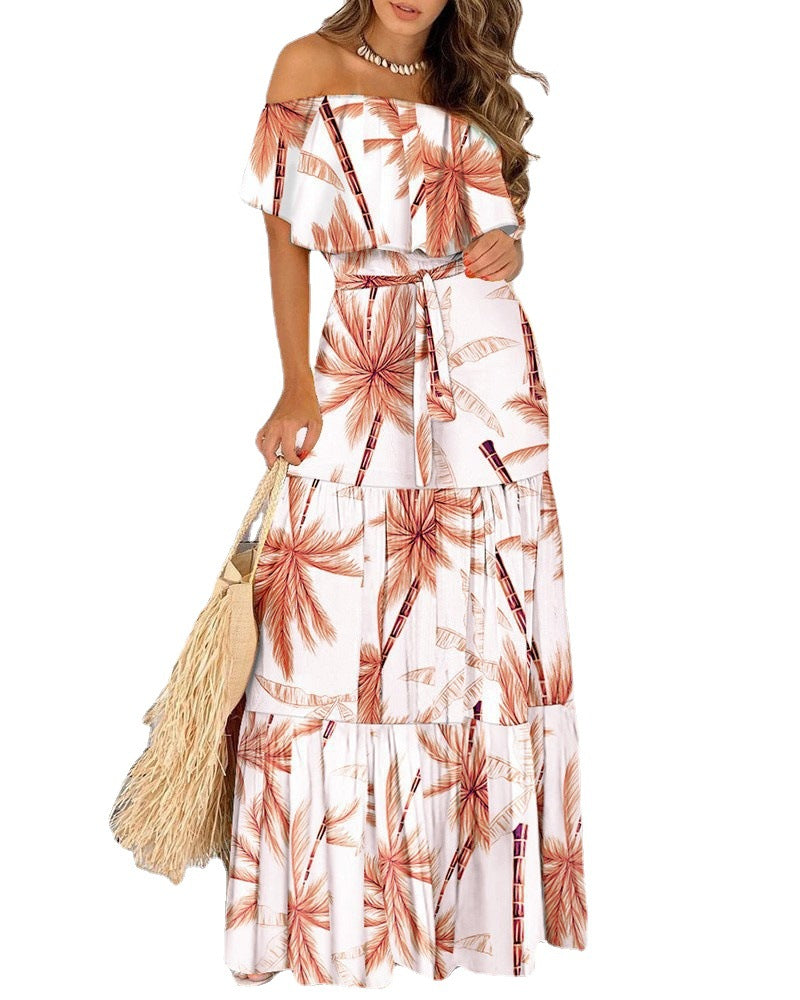 Robe maxi off-shoulder pour femmes avec jupe fluide et asymétrique Chic und Stil