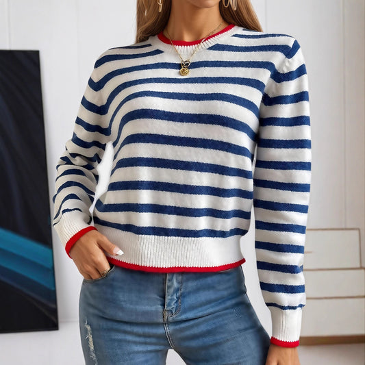 Pull en tricot pour femmes avec un motif rayé tendance et une texture fine Chic und Stil