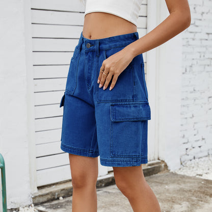 Shorts cargo femme avec poches latérales et taille haute Chic und Stil
