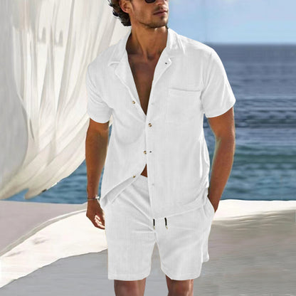 Ensemble de chemise à manches courtes décontractée pour hommes et shorts en tissu respirant Chic und Stil