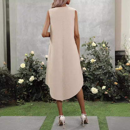 Robe maxi asymétrique pour femmes avec une coupe élégante et un ourlet flottant Chic und Stil