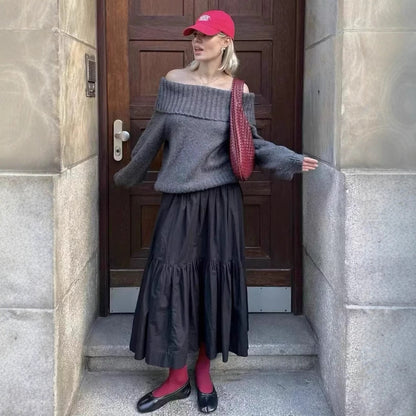 Pull off-shoulder pour femmes Chic und Stil