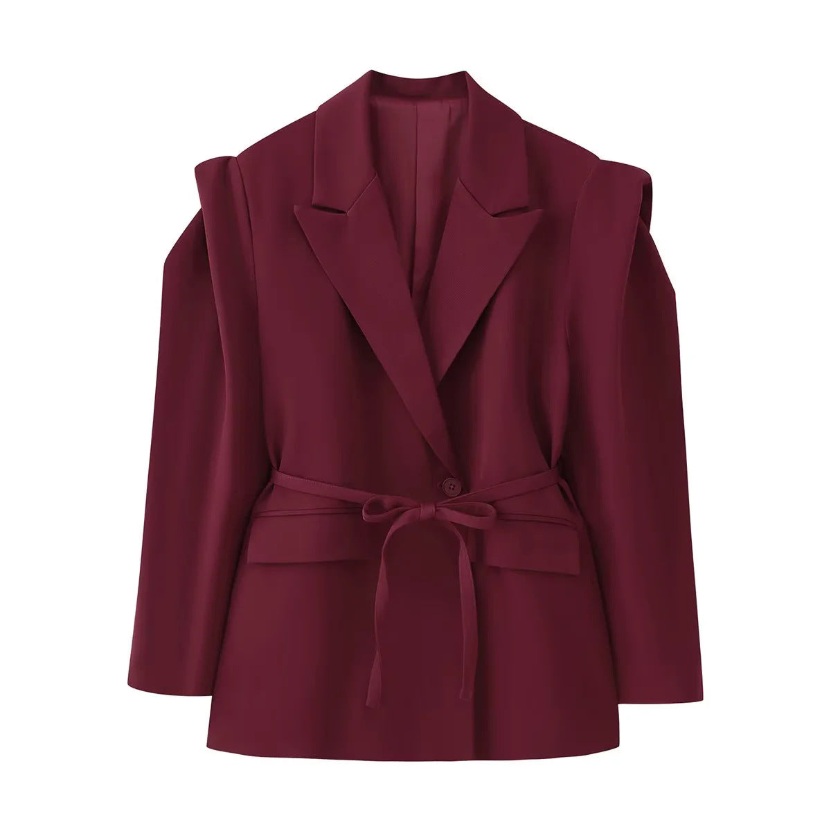Elegant oversized blazer jacket for women with belt and shoulder pads Chic und Stil