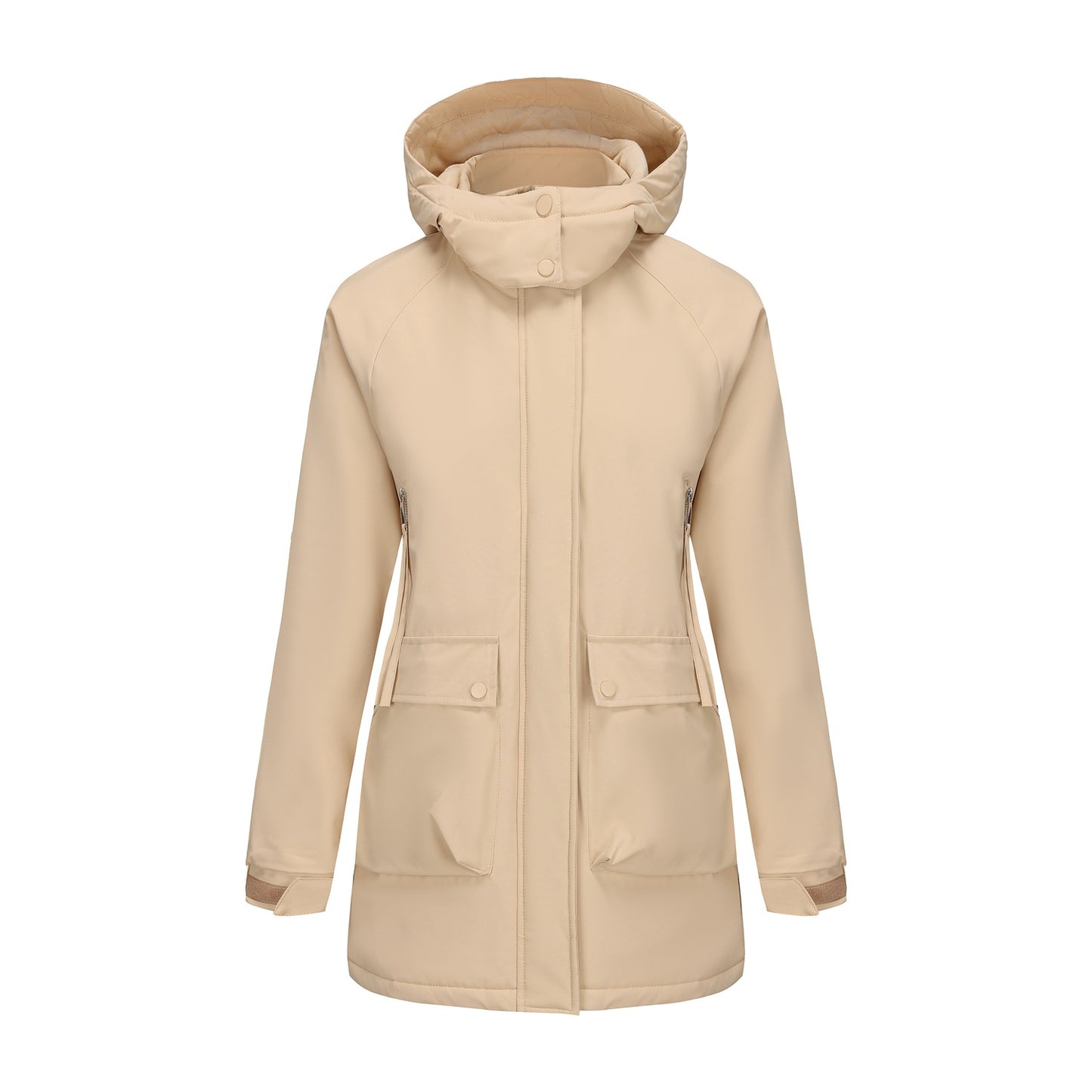 Functional jacket for women with removable hood and practical pockets Chic and Style