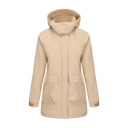 Functional jacket for women with removable hood and practical pockets Chic and Style