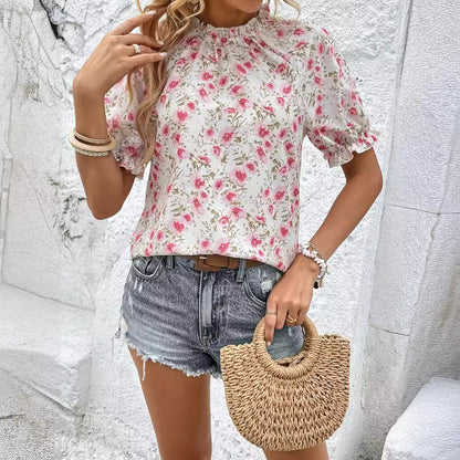 Blouse femme avec détails volantés et impression florale Chic und Stil