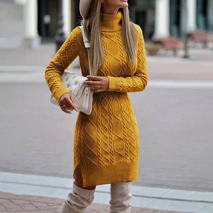 Robe en tricot pour dames avec col roulé Chic und Stil