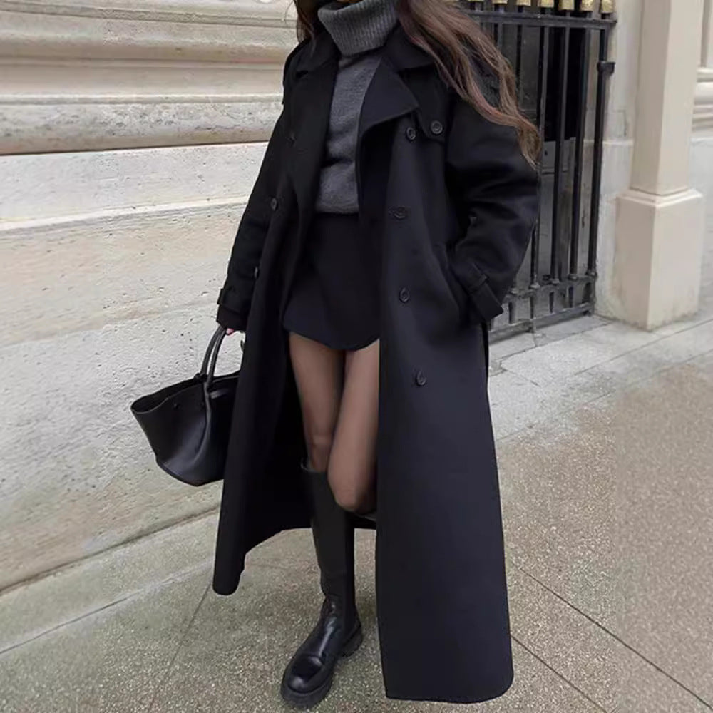 Oversized trench coat for women in soft wool blend Chic and Style