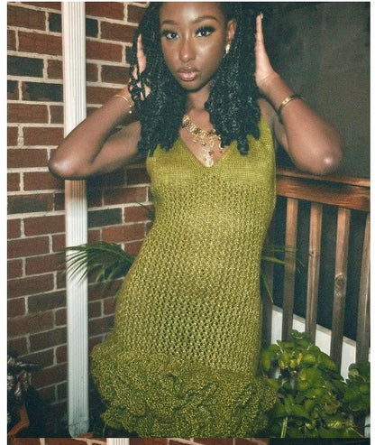 Robe en tricot pour femmes avec détails à volants Chic und Stil
