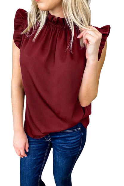Chemisier femme avec volants et col montant Chic und Stil