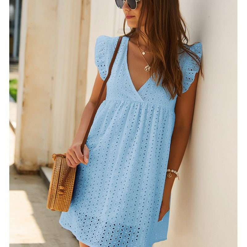 Robe d'été Eyelet Broderie pour femmes Chic und Stil