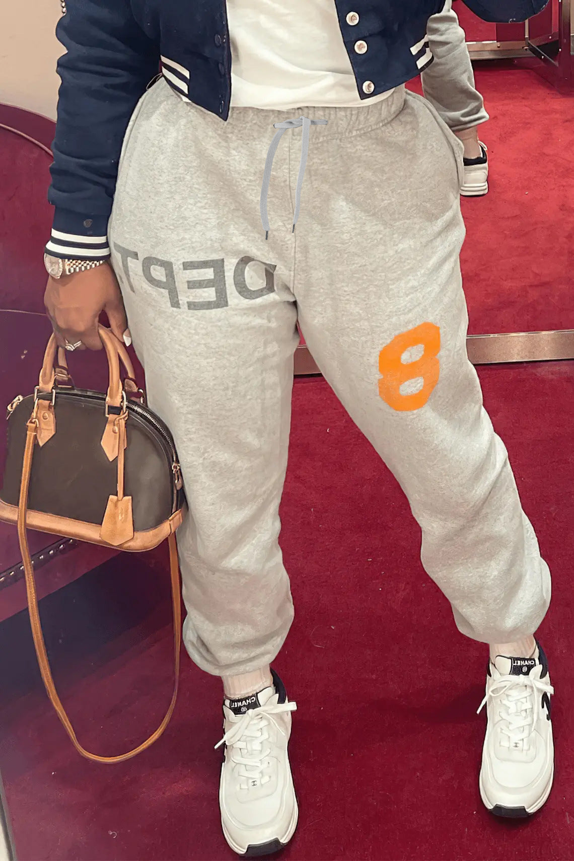 Ladies Comfortable Sports Pants with Modern Graphic and Elastic Waist Chic and Style