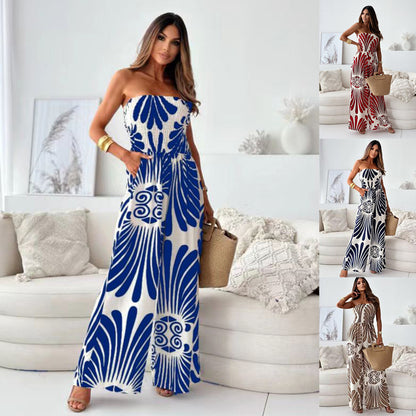 Ladies Sleeveless Wide Pants Chic and Style