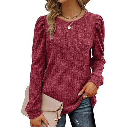 Pull à manches bouffantes texturé Chic und Stil pour femmes