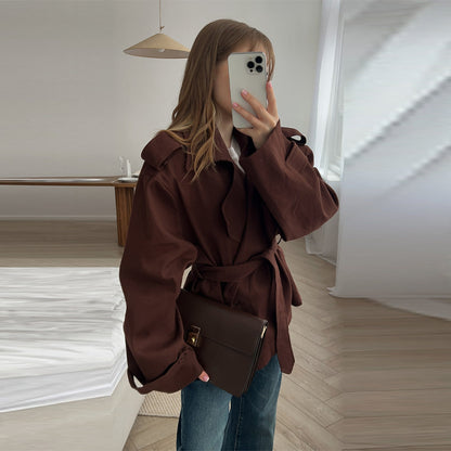 Dames Élégante trench-coat oversize avec ceinture et manches structurées Chic und Stil