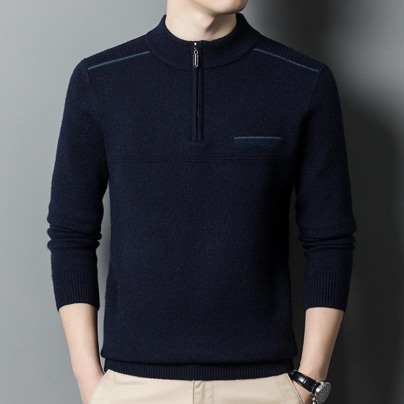 Trendy high collar pullover for men with zipper Chic and Style