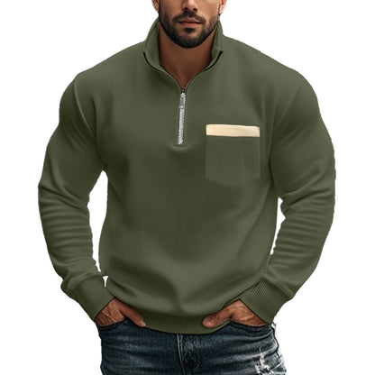 Sweatshirt pour hommes avec col montant et fermeture éclair intégrale Chic und Stil