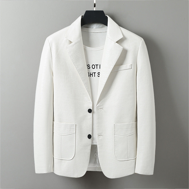 Dames Élégante Veste en Similicuir avec Design Texturé Chic und Stil