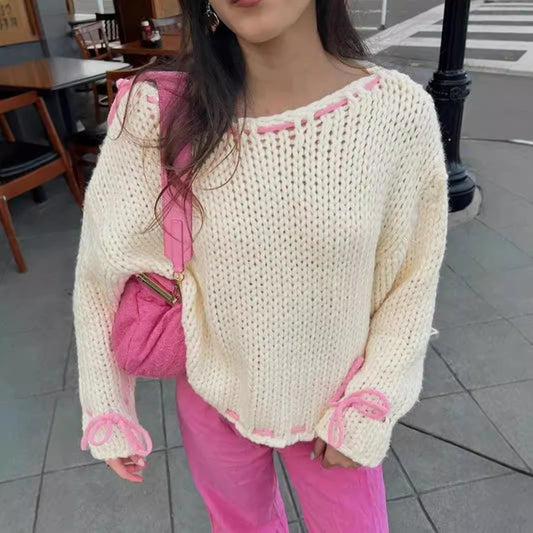Pull en gros tricot pour femmes avec des détails ludiques et une coupe décontractée Chic und Stil