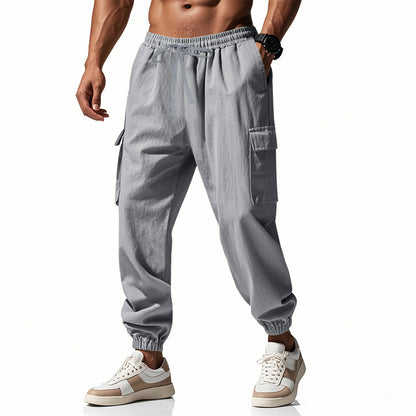 Men's Casual Cargo Pants with Elastic Waist and Practical Side Pockets Chic and Style
