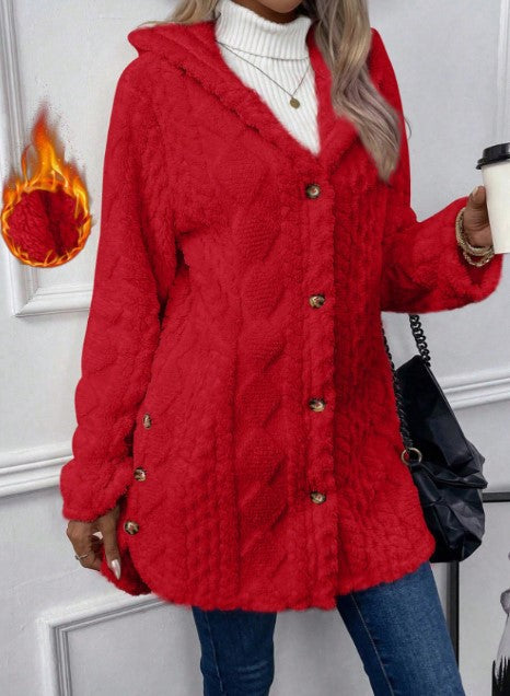 Ladies Cozy Fleece Jacket with Hood Chic and Style