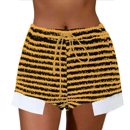 Shorts Chic und Stil taille haute rayées de loisirs pour femmes