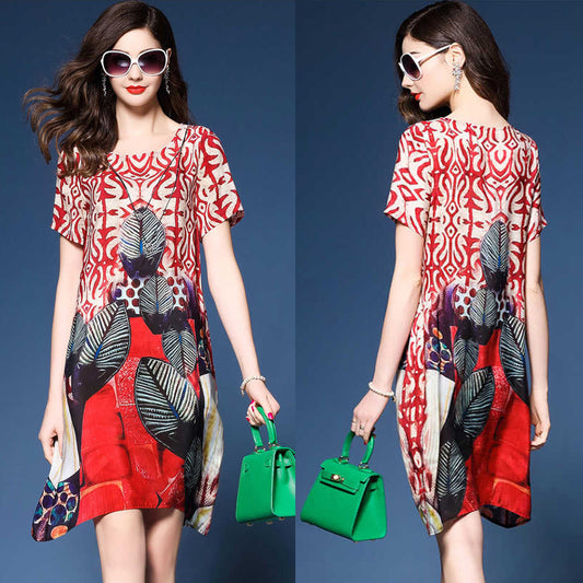Robe en A ligne imprimé artistique Chic und Stil pour femmes