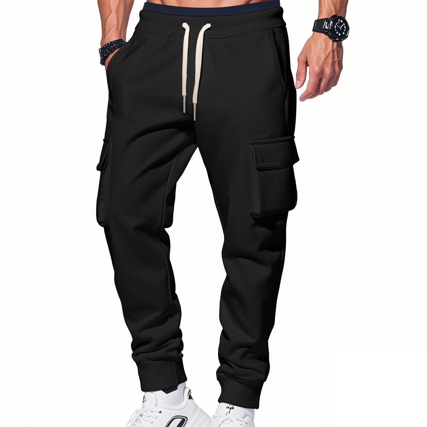 Men's cargo pants with elastic waistband and practical side pockets Chic and style 1759578172