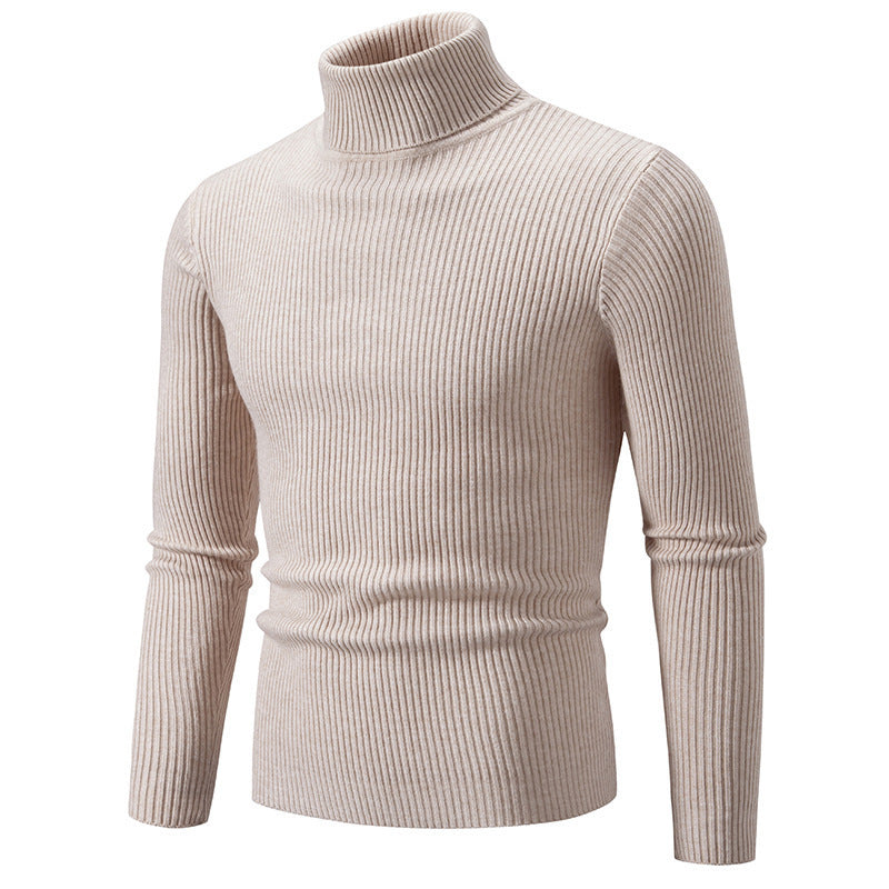 Pullover à col roulé tendance pour hommes avec un design en ribbing fin Chic und Stil