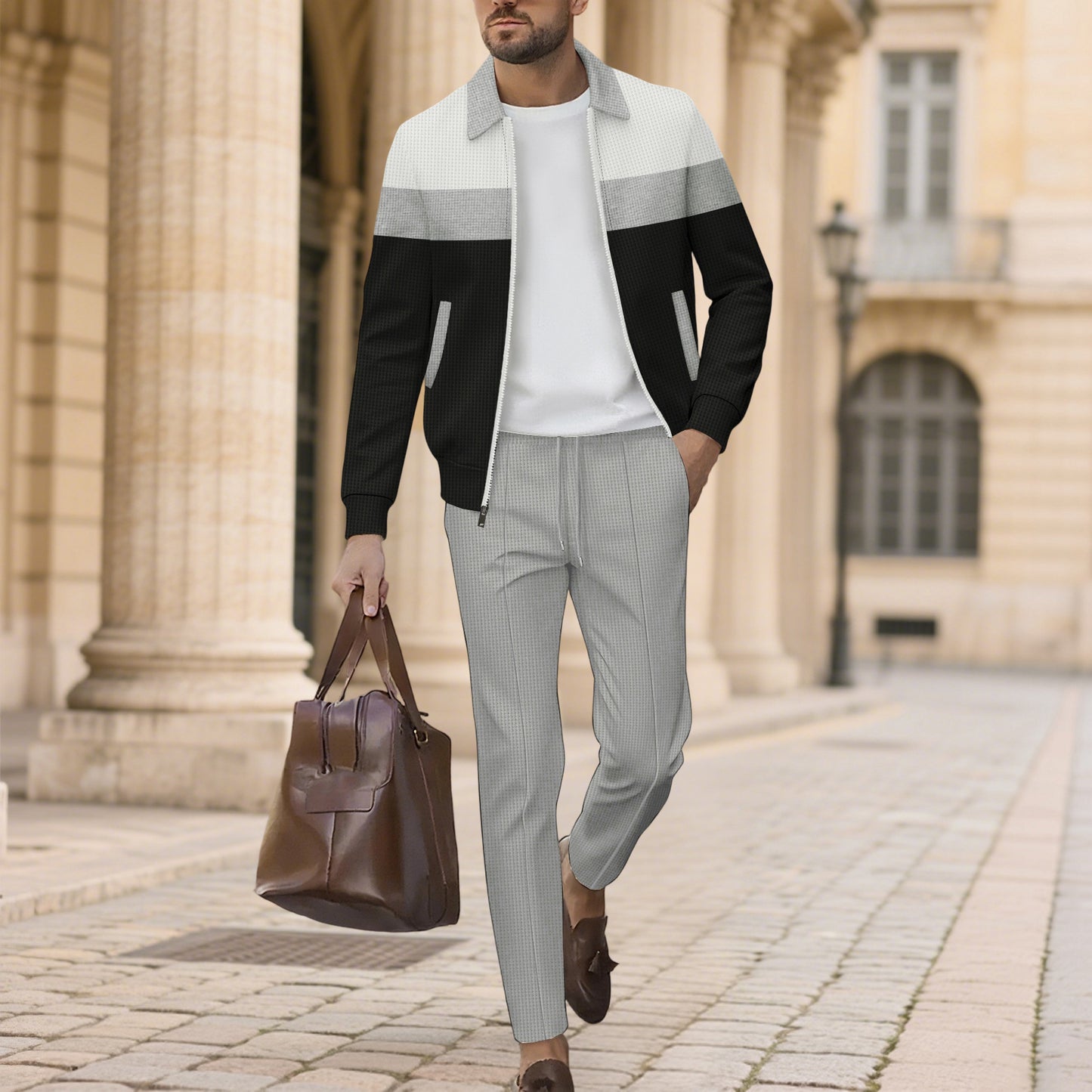 Sport leisure suit for men with a stylish zip-up jacket and comfortable pants Chic und Stil