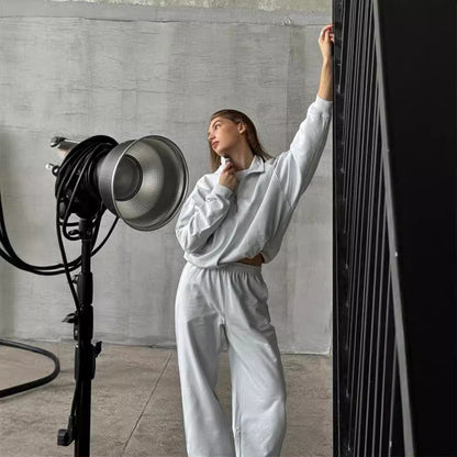 Dames décontracté Zip-Hoodie avec des manches larges Chic und Stil