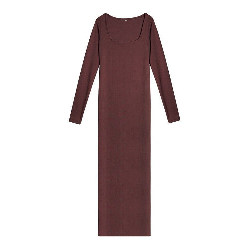 Robe longue à manches longues pour femmes ajustée Chic und Stil