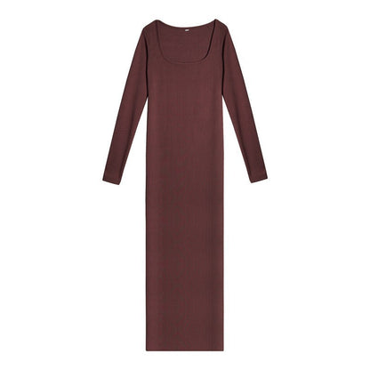 Robe longue à manches longues pour femmes ajustée Chic und Stil