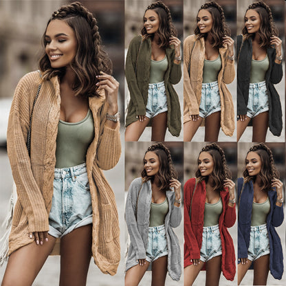 Cardigan en tricot pour femmes avec design de tresse moderne et poches ouvertes Chic und Stil
