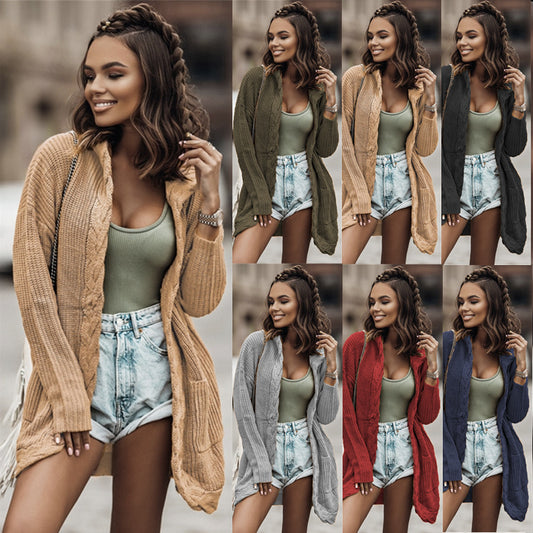 Cardigan en tricot pour femmes avec design de tresse moderne et poches ouvertes Chic und Stil