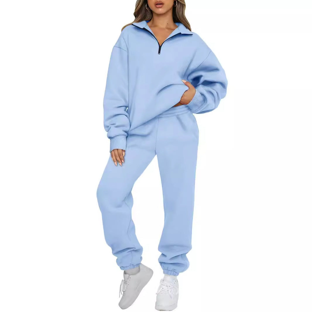 Chic and Style women's sporty zip sweater and jogger pants set